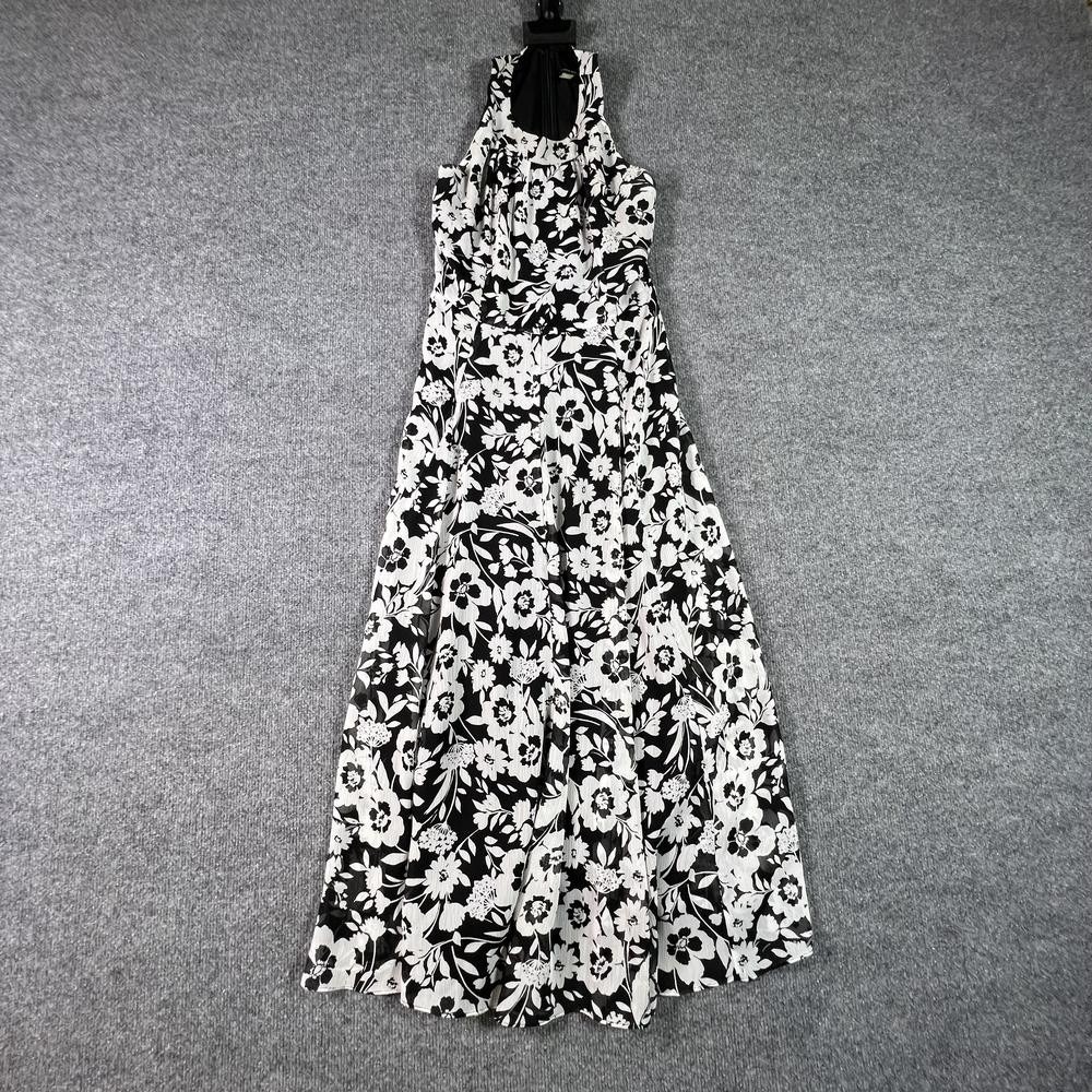 Tommy Hilfiger Womens 2 White Floral A-Line Maxi Dress Sleeveless Formal Preppy